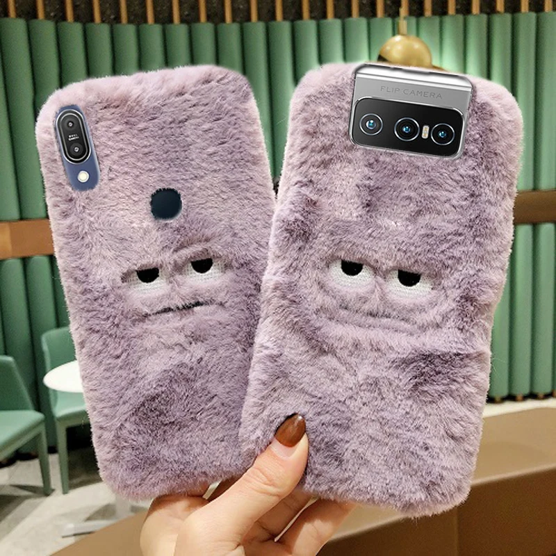 Мягкий теплый чехол с вращением на 360 градусов для Asus Zenfone 7 Pro Big Face Monster Back телефона