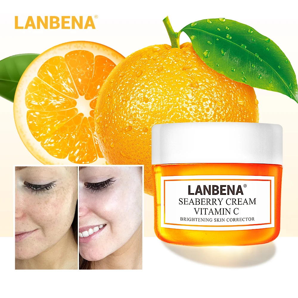 

LANBENA Vitamin C Facial Cream Whitening Moisturizing Brighten Improving Dull Skin Peptide Anti Wrinkle Anti Aging Lifting 40g