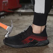 Защитная обувь с металлическим носком для мужчин; неубиваемая обувь Райдера; Рабочая обувь со стальным носком; рабочие ботинки; дышащие кроссовки