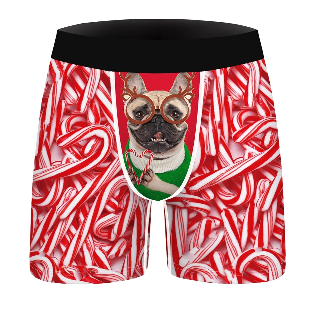 mens designer boxers sale OneLineFox Christmas Mens Underwear Boxer Spandex Homme Print 3D Boxershorts Boxers Panties Male Underpants Plus Size sexy male underwear Boxers