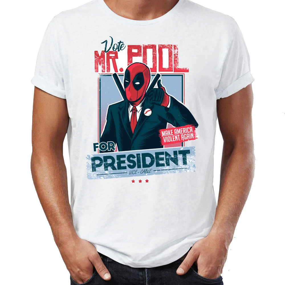

Men's T Shirt Vote Mr Pool For President Deadpool 2020 Awesome Illustration Artwork Printed Tee