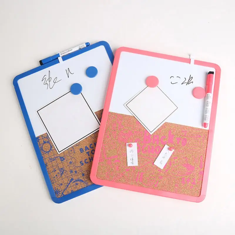 

Magnetic Whiteboard Drawing Note Message Cork Board Combination Bulletin Office