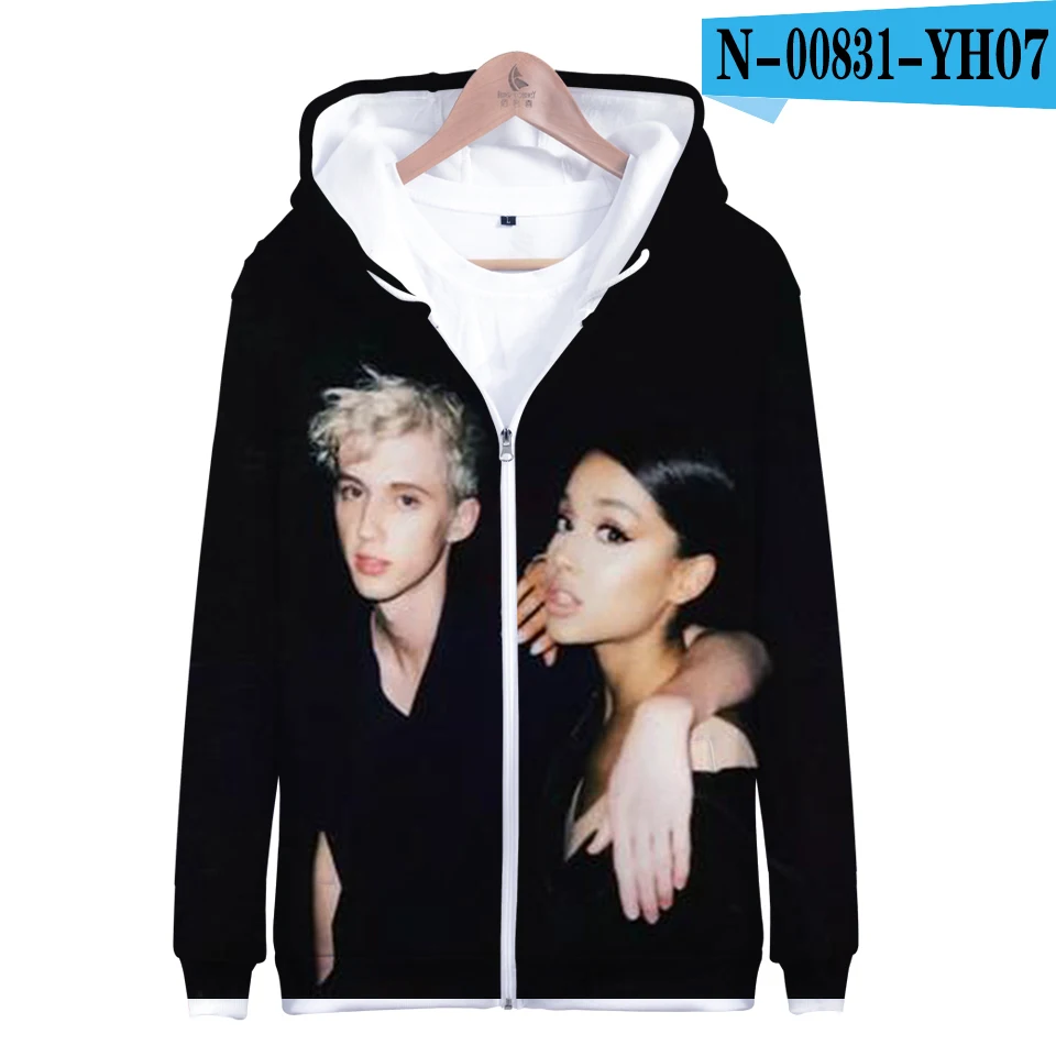 Ariana Grande/толстовка на молнии с 3D принтом; повседневные толстовки; Новая модная крутая осенне-зимняя одежда Highstreet; толстовка - Цвет: Золотой