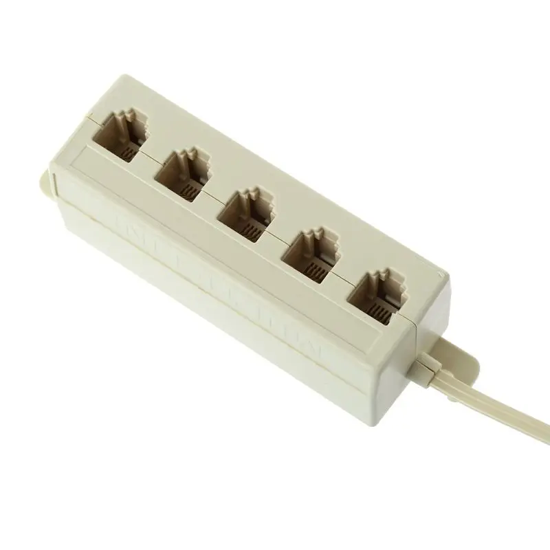 Efficient RJ11 5-Way Telephone Line Splitter Plug Adapter - 6P4C Modular Jack Description Image.This Product Can Be Found With The Tag Names Computer Cables Connecting, Computer Peripherals, Outlet telephone phone modular, PC Hardware Cables Adapters