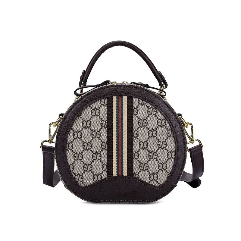 

Women's bags 2020 New oblique handbags Fashion Lady handbags printed vintage one-shoulder luxury small round bags