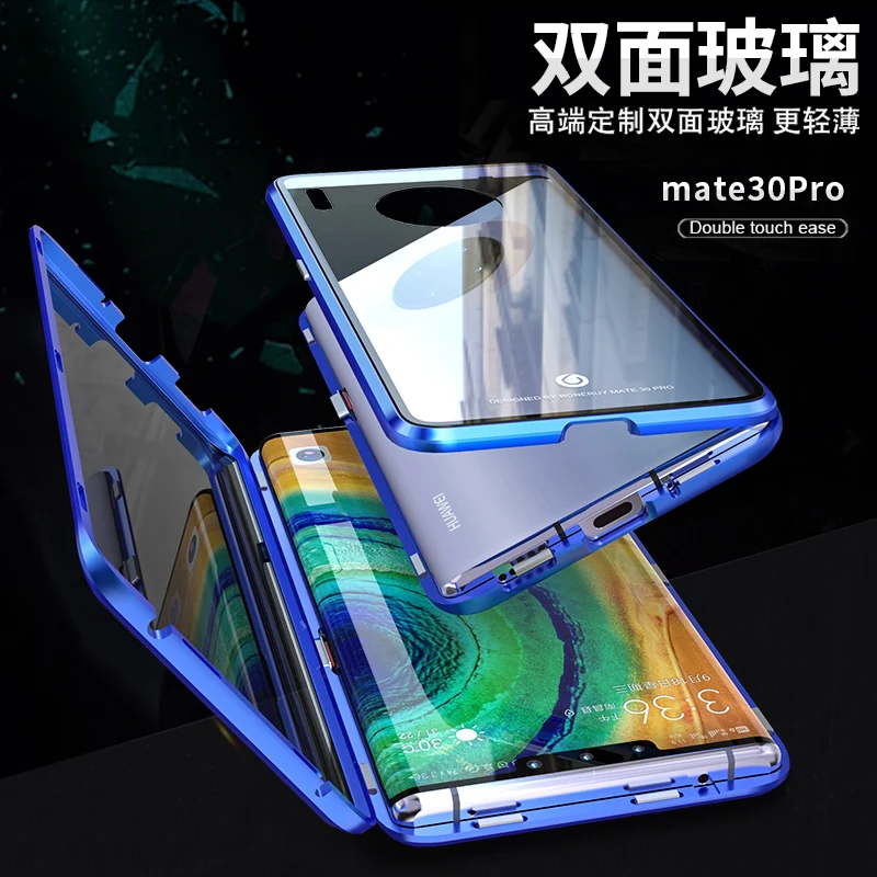 Роскошный полный защитный Магнитный чехол для huawei mate 30 Pro чехол 360 закаленное стекло задняя крышка huawei mate 30Pro чехол