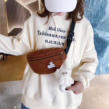 

Casual Women's Waist Bag Fanny Pack Fashion Plush Belt Bags Crossbody Chest Pouc X7YA