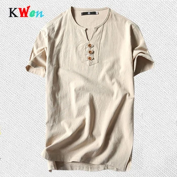 

Men's T Shirts Plus Size Breathe Large Oversized TShirt Linen Short Sleeve Tee Shirt Male Summer Men T-shirt Big Size