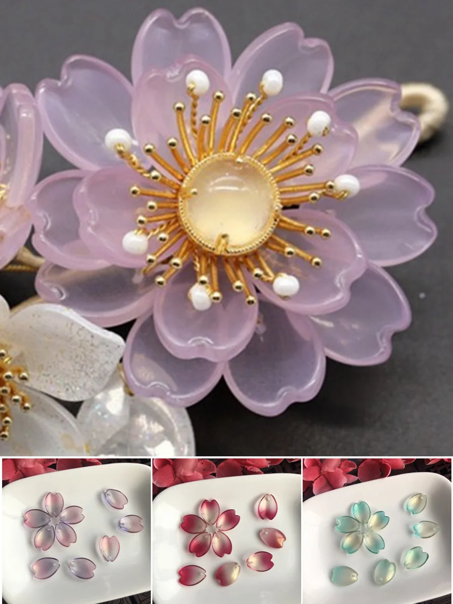 10 stücke Flora Blütenblatt 16x11mm Lampwork Kristall Glas Lose Anhänger Perlen für Schmuck Machen DIY Handwerk Blume erkenntnisse – Detail 1