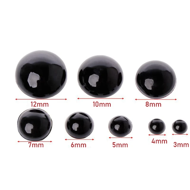 100PCS Plastic Puppet Doll Accessories Toys Eyeball Amigurumi Eyes Teddy Bear Doll Animal Plush Black Safety Eyes DIY Doll Craft 5