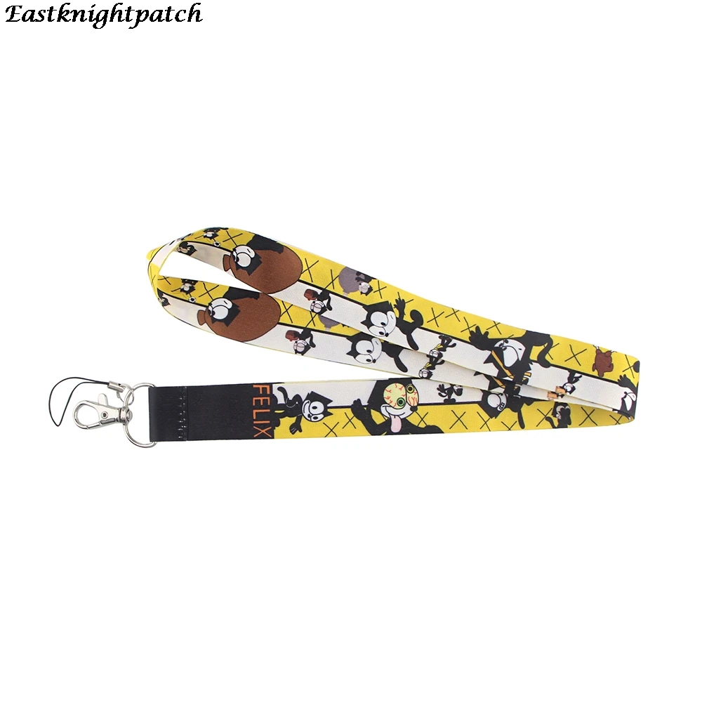 

E2526 Cartoon Cat Lanyards Neck Strap Phone Keys ID Card Holder Cute Lanyard For Keys DIY Hang Rope Kids Lanyards