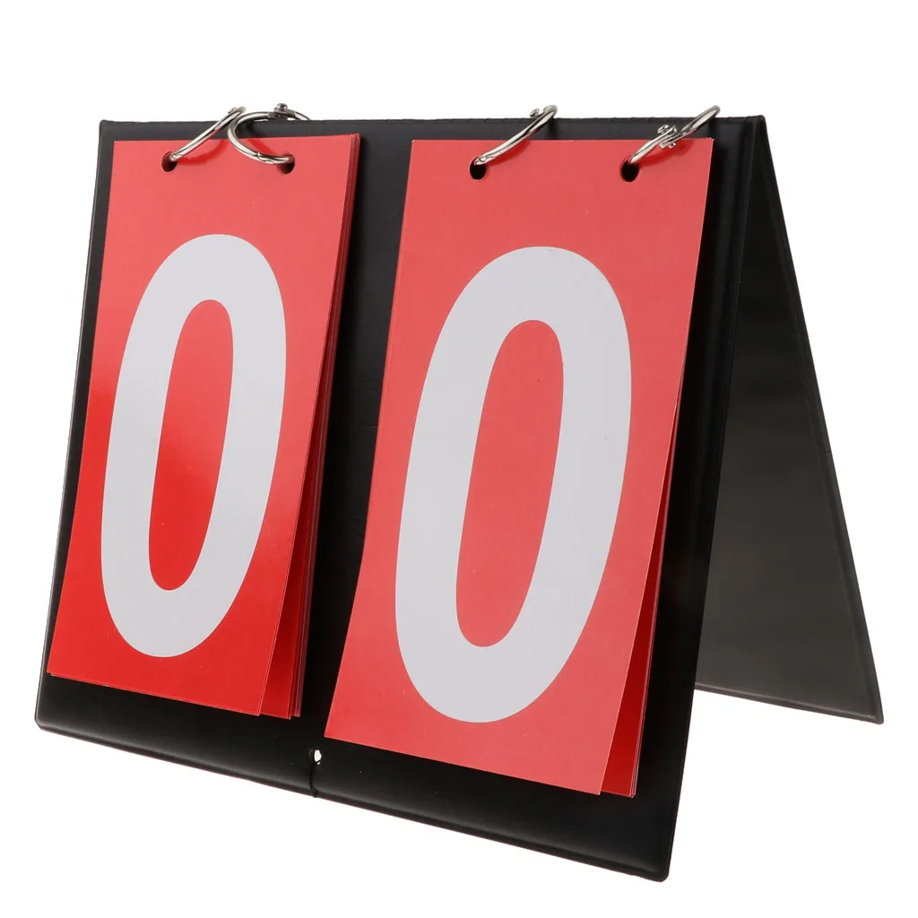 Waterproof Sports 2-Digital Scoreboard Table Top Flip Score Count Board for Basketball, Volleyball
