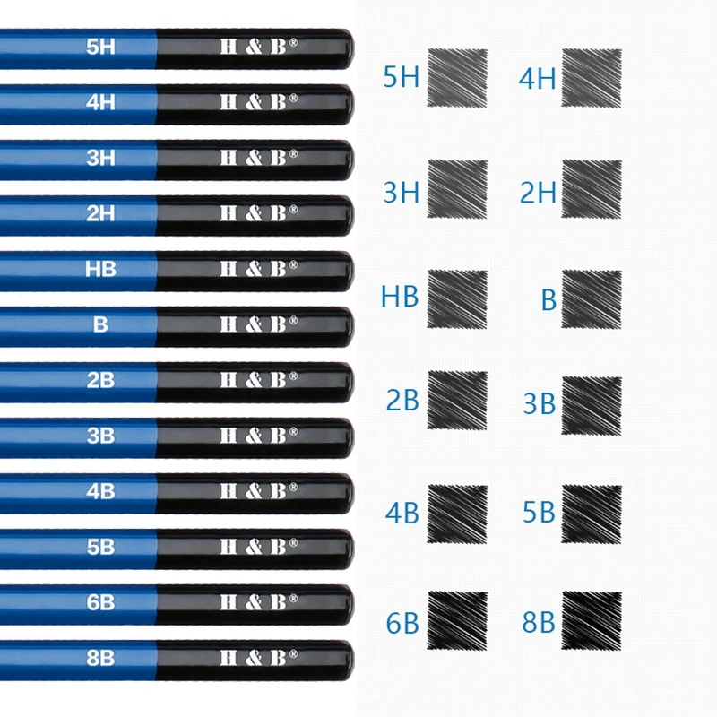 H&B, 40 шт., карандаши для рисования, набор для рисования художников, чехол для карандашей с точилкой, товары для рукоделия, для студентов, художников, начинающих
