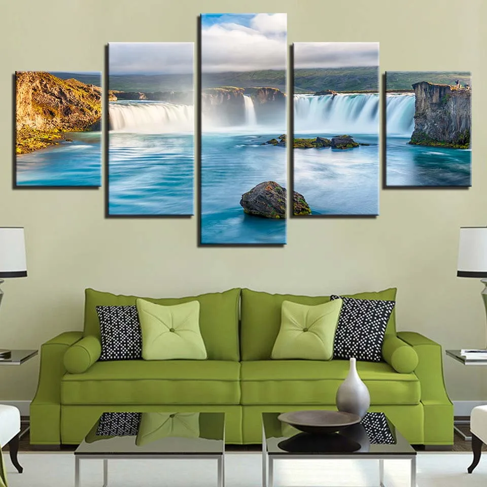 Embelish 5 шт. красивые водопад HD печати стены искусства модульная фотографии для