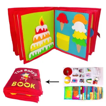 

3D Kids Cloth Book DIY Manual Intelligence Puzzle Children Toy Book Early Education Cognitive Development Reading Book