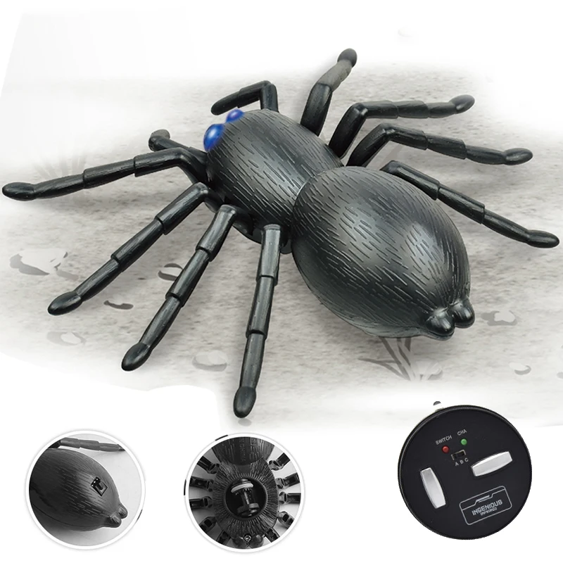 Plastic Infrared Remote Control Spider Prank Insects Joke Scary Toys Huge DT 