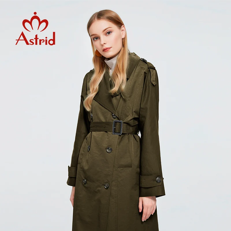 

Astrid New Spring Autumn Trench Coat long Fashion Windproof hood large size Outwear Windbreaker female clothing 7246