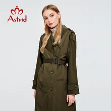 Astrid Neue Frühling Herbst Graben Mantel lange Mode Wind-kapuze große größe Outwear Windjacke weibliche kleidung 7246