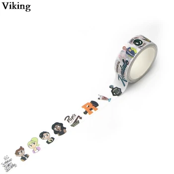 

20pcs/set 15mmX5m Decorative Washi Tape Diy Scrapbooking Masking Tape Cool Adhesive Tapes Fashion Decals G0521
