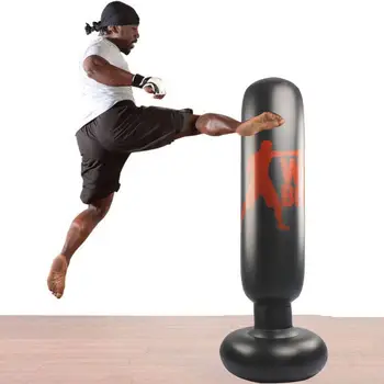 

1Pc Vertical Inflatable Boxing Bag PVC Thickening Boxing Pillar Tumbler Fight Column Punching Bag Fitness Tool Decompression Toy