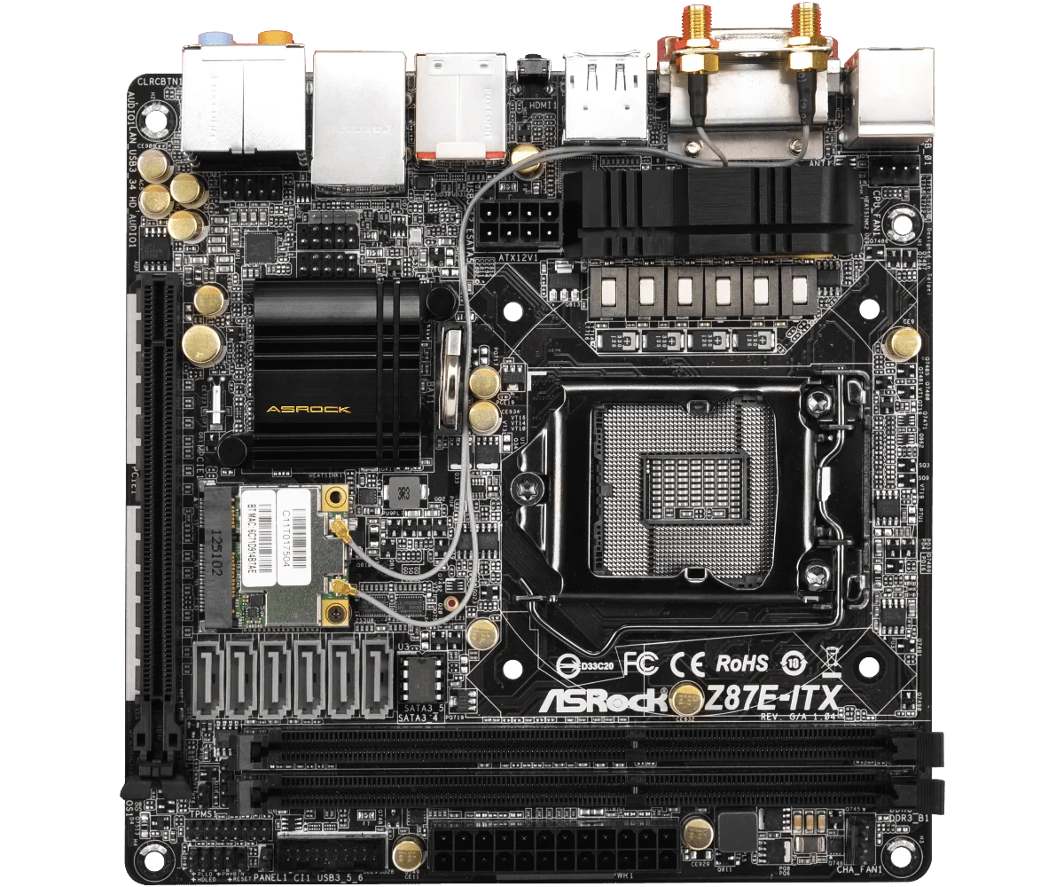 Б/у Материнская плата ASRock MINI ITX HTPC с оригинальным разъемом 1150 Z87, материнская плата с WiFi Z87E-ITX, материнская плата, полностью протестированная