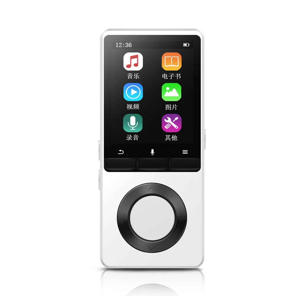 Новое обновление Bluetooth MP3-плеер 8 Гб металлический музыкальный плеер без потерь сенсорный экран с FM, запись, электронная книга Поддержка TF карты до 64 ГБ - Цвет: Белый
