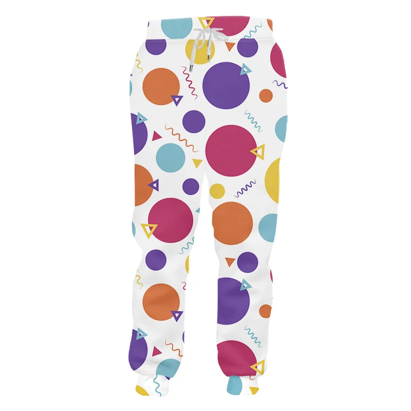

IFPD Asian Size Loose Plus Size Long Pants Men's Cool Printed Colorful Geometric Figures 3D Sweatpants Man Hiphop Joggers Pants
