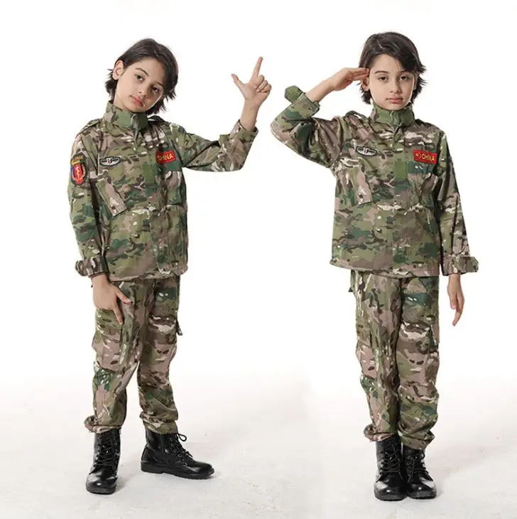 

Camouflage US Army Uniform Jumpsuit Child Halloween Costume Special Forces Seal Team uniform Iron warrior cosplay