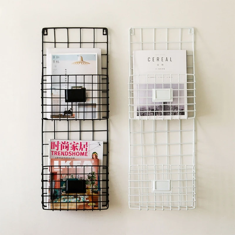 Étagère de rangement murale, panier à fil, support de fichiers de Magazine, support suspendu de Foyer de documents
