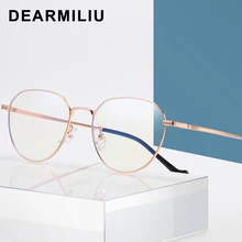 DEARMILIU новые винтажные голубые световые блокирующие очки для женщин и мужчин овальная оправа прозрачные линзы зрения легкие текстурные очки