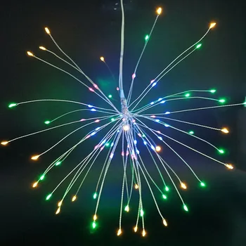 

120 LED Firework Light Copper Wire Fairy String Lights Outdoor Christmas Party Decor Twinkle Holiday Lighting