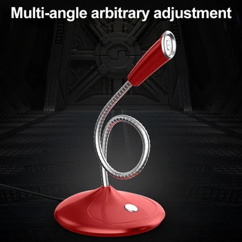 

USB Microphone Omnidirectional Pickup Adjustable Gooseneck Condenser Studio Speech Voice Chat Stereo Record Home For Computer