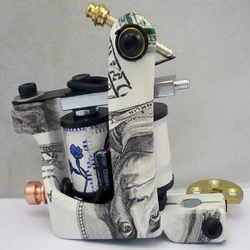 Free Shipping! Shader Liner Tattoo Machine Kit 10 Wrap Coils Tattoo Equipment Supply Classical Cast Iron Tatoo Machine