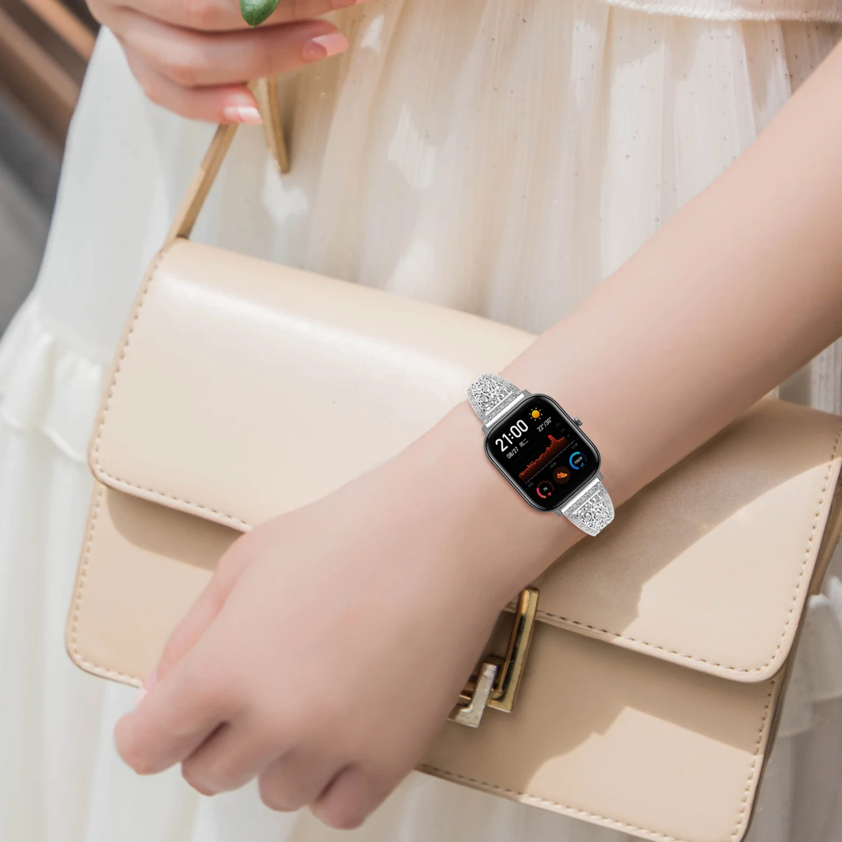 Ретро ремешок для часов Amazfit GTS, ремешок для часов, блестящие стразы, браслет для Amazfit GTS, замена умных часов