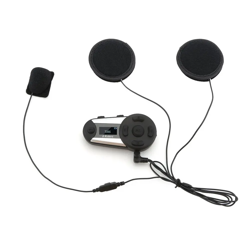 1 / 2 шт. FM гарнитура для мотоциклетного шлема T20S радио Hands Free беспроводные шлемы