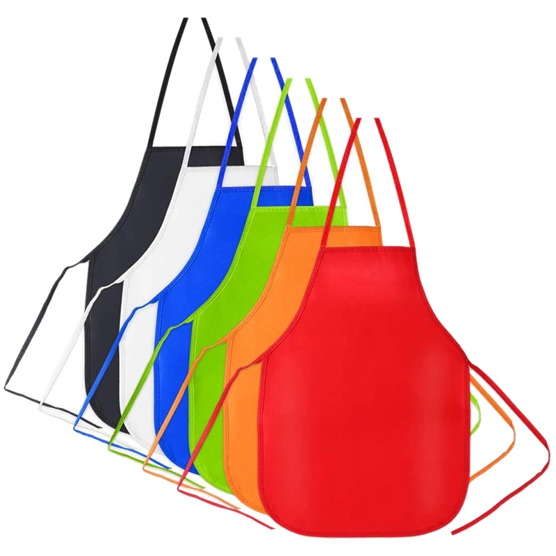 6 комплектов детских водонепроницаемых нетканых художественных картин фартук