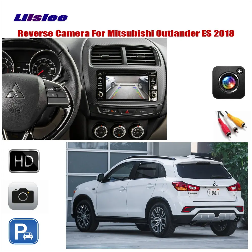 

Car Rear View Reverse Camera For Mitsubishi Outlander ES 2018 2019 2020 Compatible With Original Screen RCA Adapter Connector