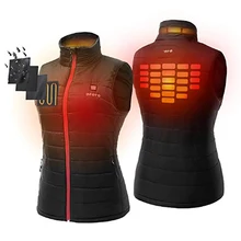 Женский Теплый умный электрический жилет для верховой езды, три уровня, регулируемая температура, зимние походные черные пальто на молнии с подогревом, D20