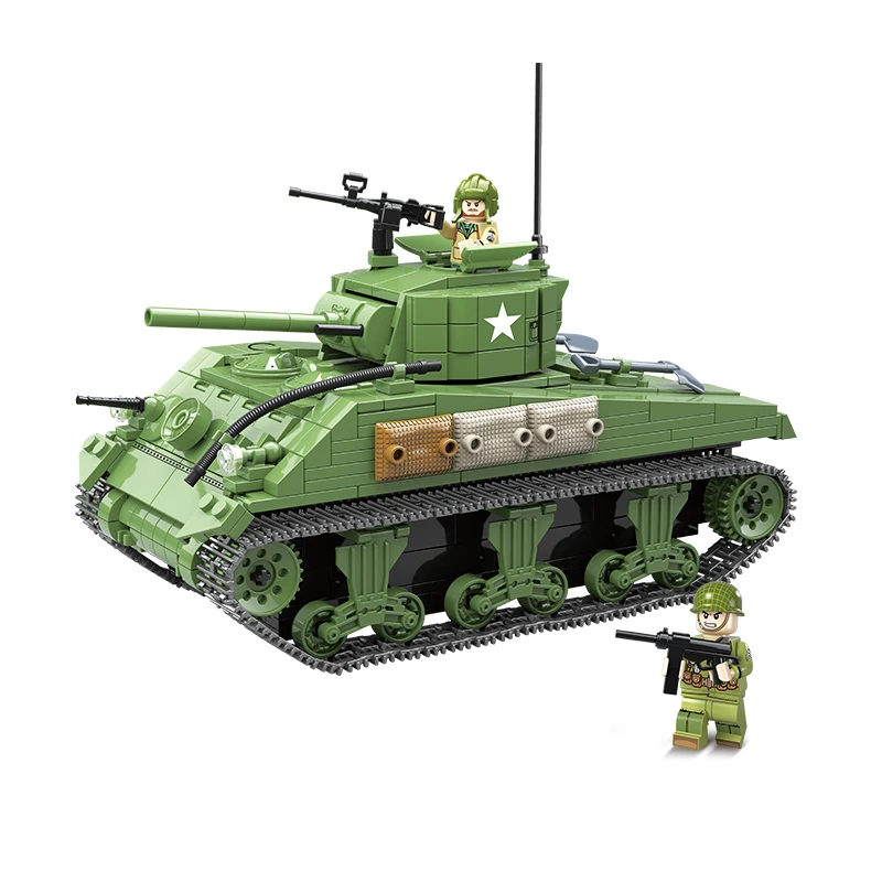 WW2 Classic Military US and Russia Army Tank lego Soldier Figures Building Block