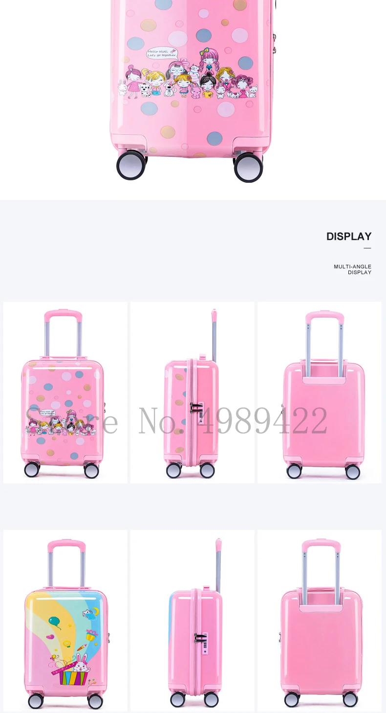 kid's trolley luggage travel suitcase with wheels carry on cabin