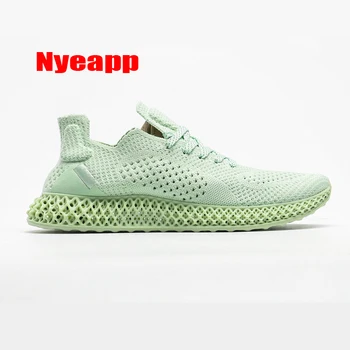 

2020 New mesh fabric breathable running shoes for men and portable running shoes for women 4D Black green orange sneakers