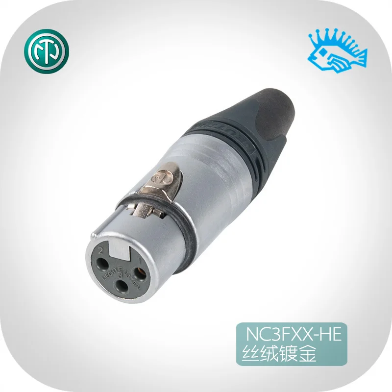 Сбалансированный штекер XLR cannon с бархатным хромированным покрытием 1 шт.