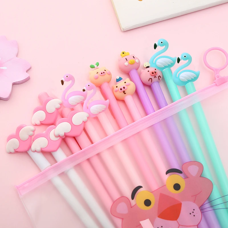 12 шт./компл.; красивый комплект одежды гелевая ручка Kawaii Унесенные призраками с изображением черного кота, офисные школьные Чехол для мобильного телефона в стиле "Bts аксессуар стационарный вещь Материал Карандаш Чехол сумка - Цвет: 21