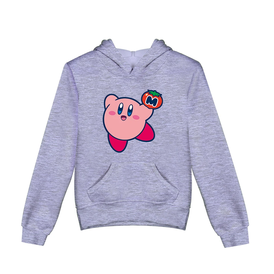 Розовые милые толстовки с надписью Kirby для мальчиков и девочек Aikooki популярная