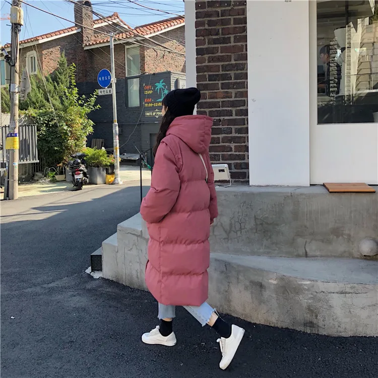 EAD loose Korean version of the thick warm cotton clothing women's long section autumn and winter coat Korean version of lo