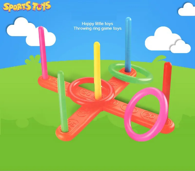 Funny Kids Outdoor Sport Toys Hoop Ring Toss Plastic Quoits Garden Game Pool Toy Fun Set | Игрушки и хобби
