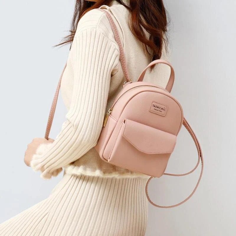 Mini de cuero de alta calidad para mujer, bolso cruzado de hombro, mochilas pequeñas bonitas adolescentes, bolsos rosas| | - AliExpress