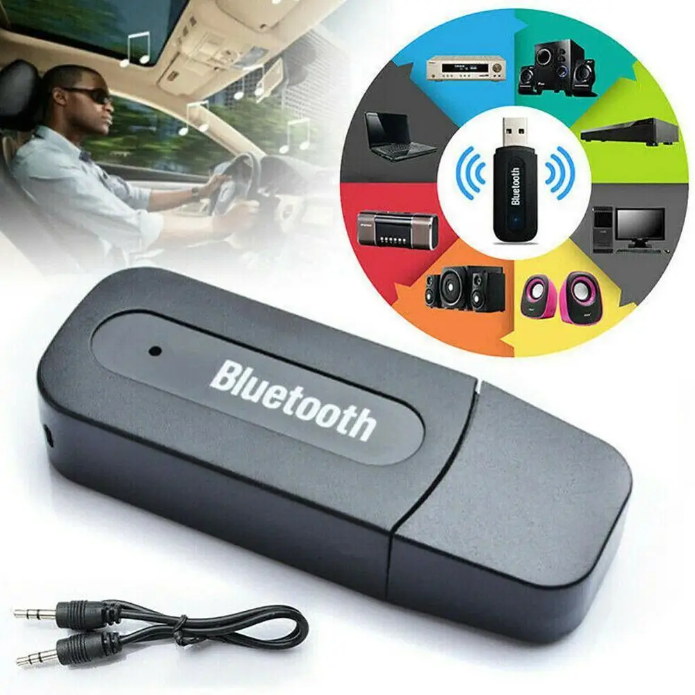 Беспроводной Bluetooth передатчик приемник адаптер один аудио музыкальный адаптер с usb кабель для зарядки 3,5 мм аудио кабель телефон ПК