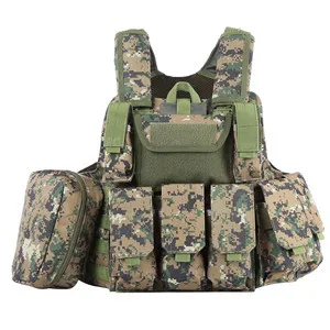 Camouflage Hunting Military Tactical Vest Amphibious Battle Combat Airsoft Molle Bullet Assault Plate Carrier Vest 11 Colors - Цвет: As shiwn-10