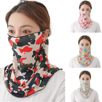 

Floral Heart Women Ice Silk Anti-UV Dust Face Cover Neck Gaiter Cycling Scarf \